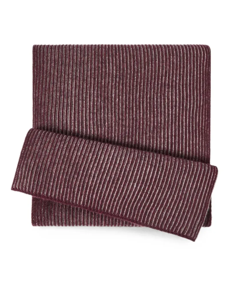 Brunello Cucinelli cashmere English-rib vanisé knit scarf - Rot Rot