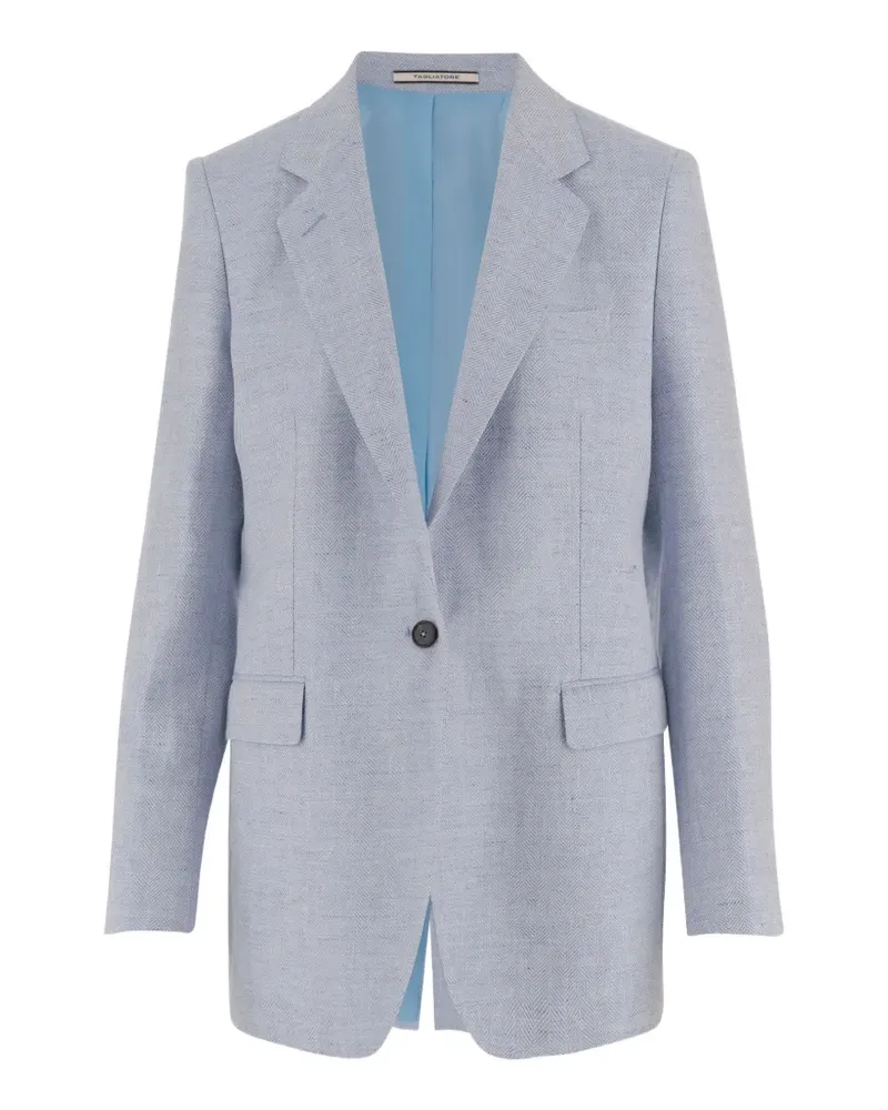 Tagliatore Adrianne herringbone-pattern single-breasted blazer - Blau Blau