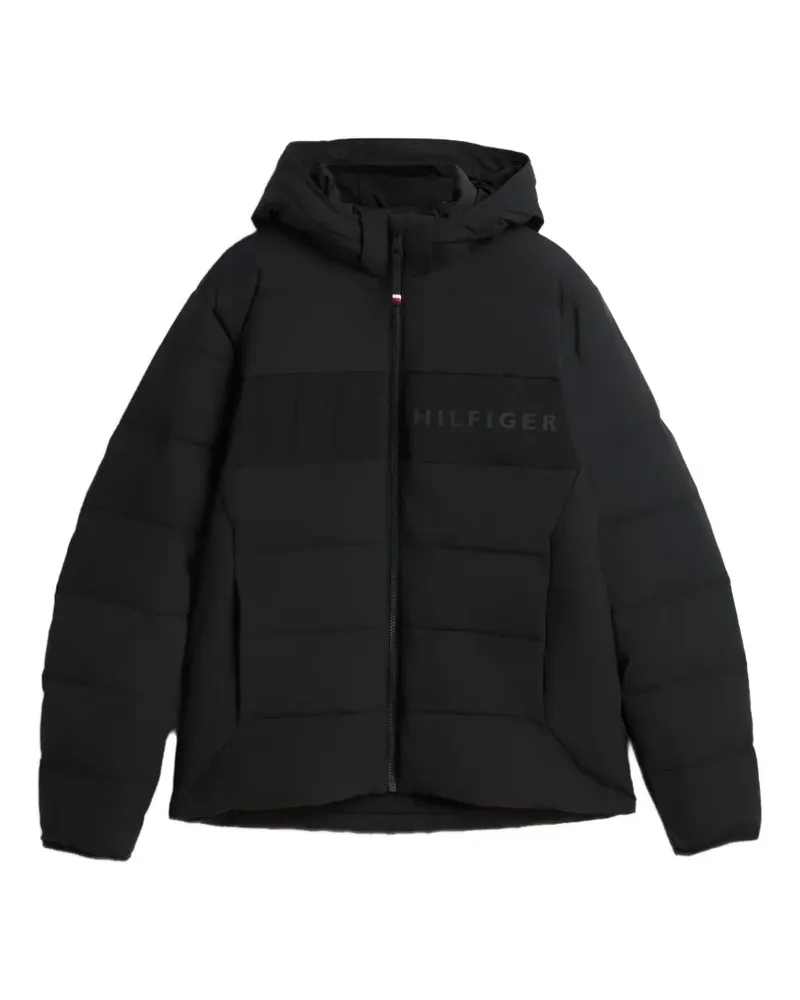 Tommy Hilfiger logo-print hooded jacket - Schwarz Schwarz
