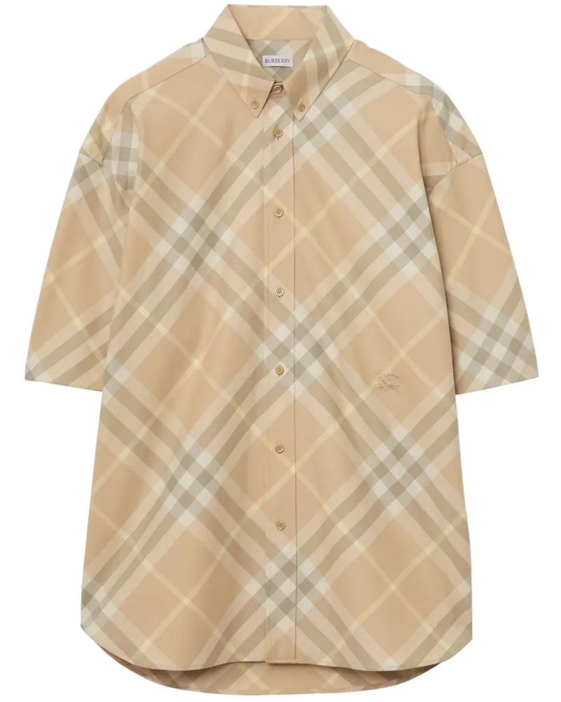 Burberry Kariertes Button-down-Hemd - Nude Nude