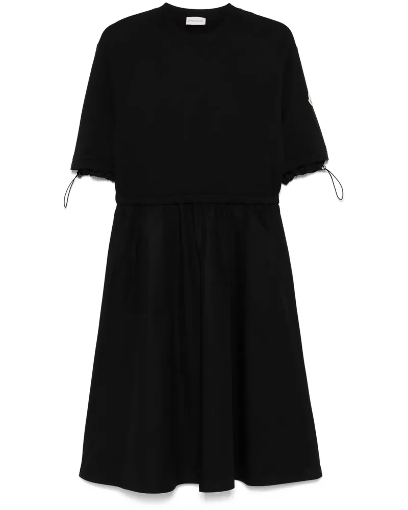 Moncler Midikleid mit Kontrasteinsatz - Schwarz Schwarz