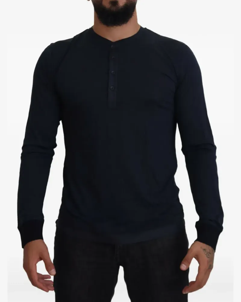 Dolce & Gabbana Poloshirt mit Henley-Ausschnitt - Blau Blau