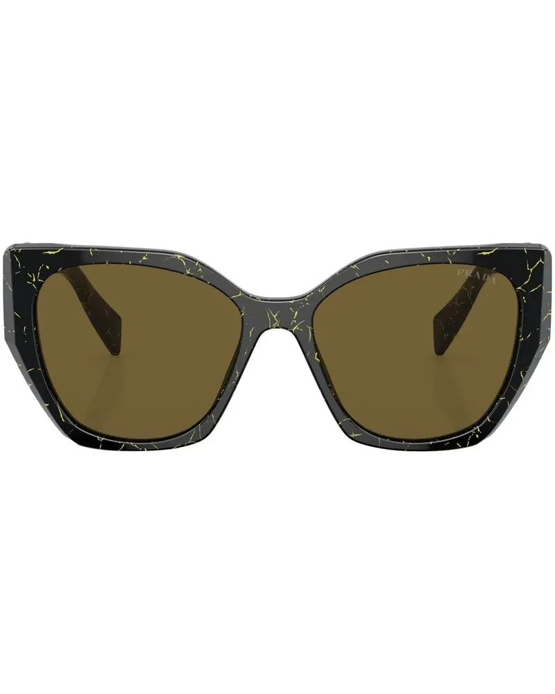 Prada Cat-Eye-Sonnenbrille mit Print - Schwarz Schwarz