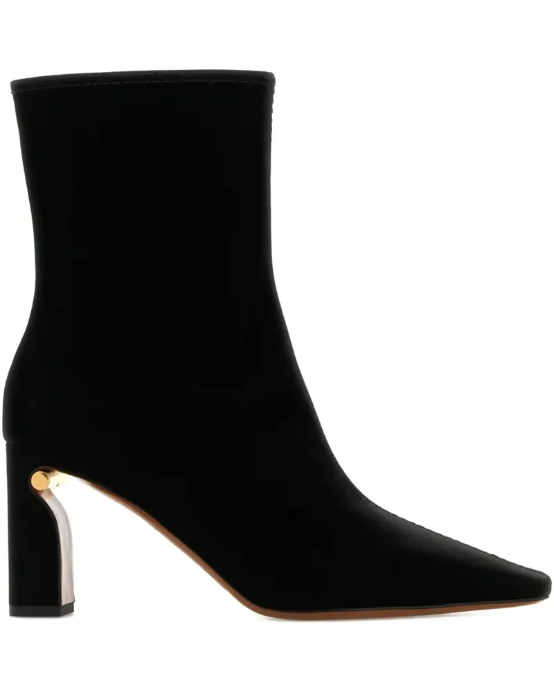 Alexander McQueen Stiefeletten aus Samt 80mm - Schwarz Schwarz