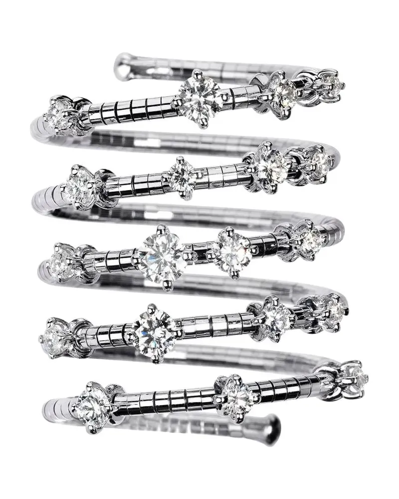Mattia Cielo 18k white gold Row Spiral diamond ring - Silber Silber