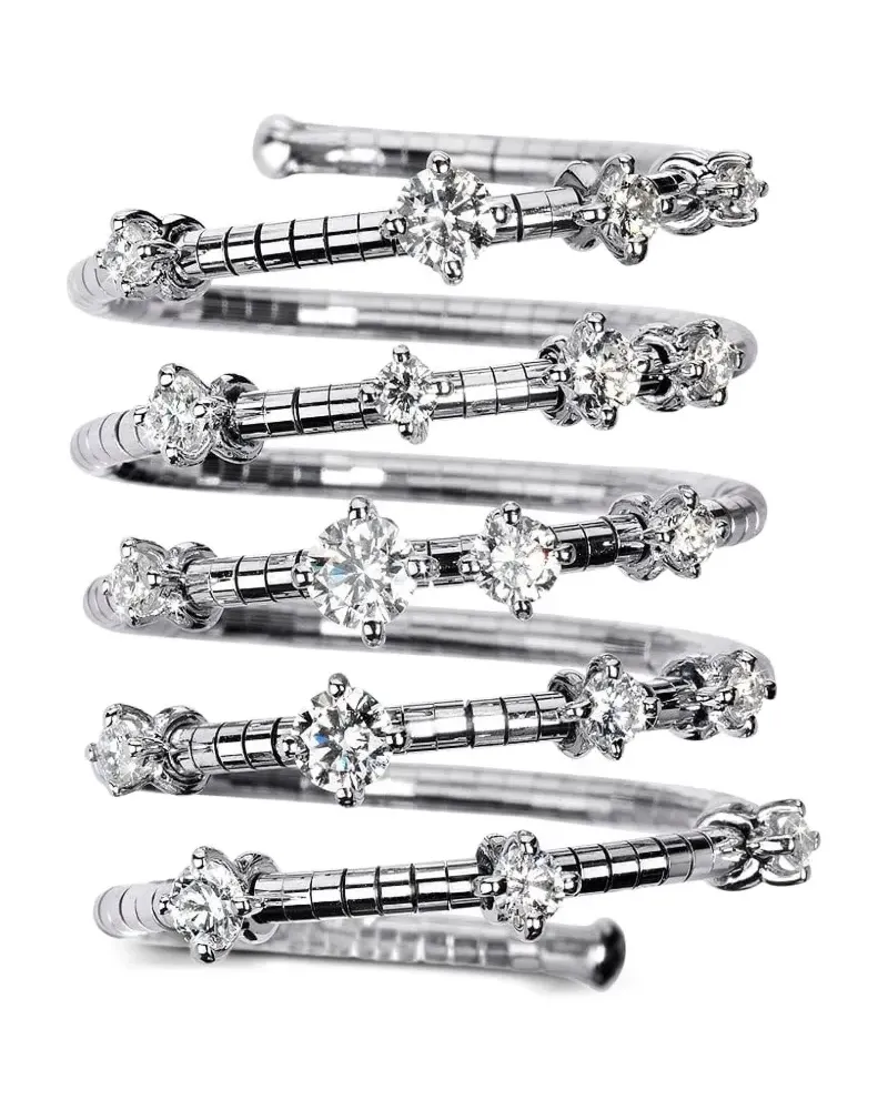 Mattia Cielo 18k white gold Row Spiral diamond ring - Silber Silber