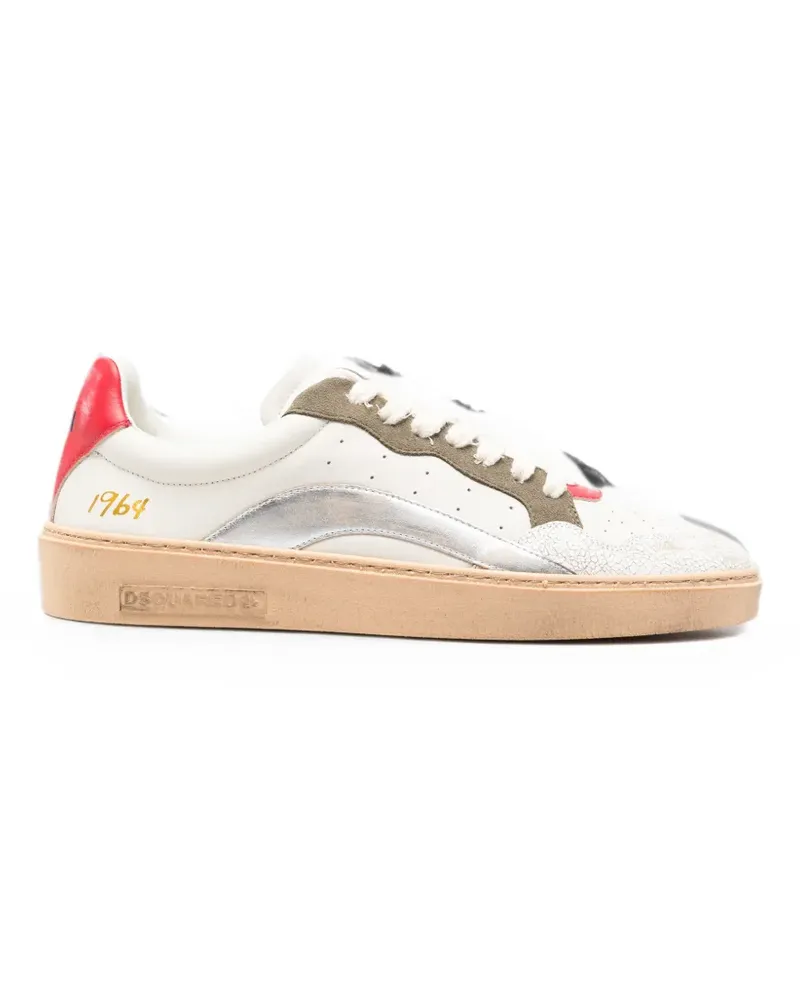 Dsquared2 cracked-effect panelled sneakers - Weiß Weiß