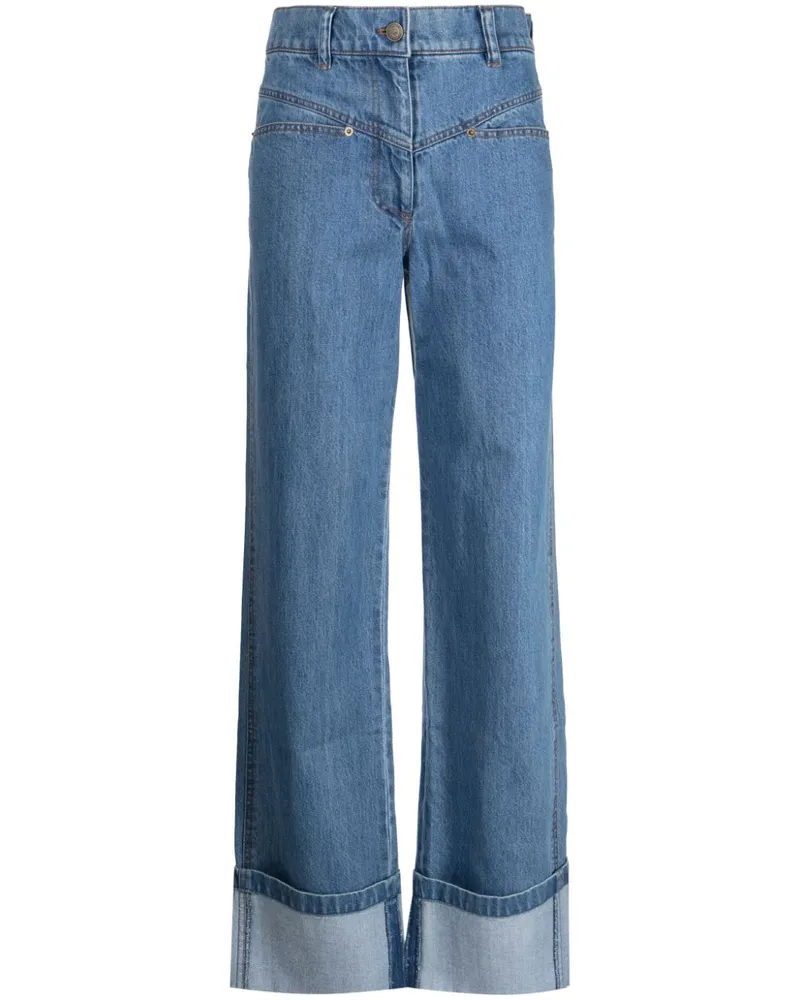 REJINA PYO Weite High-Rise-Jeans Blau