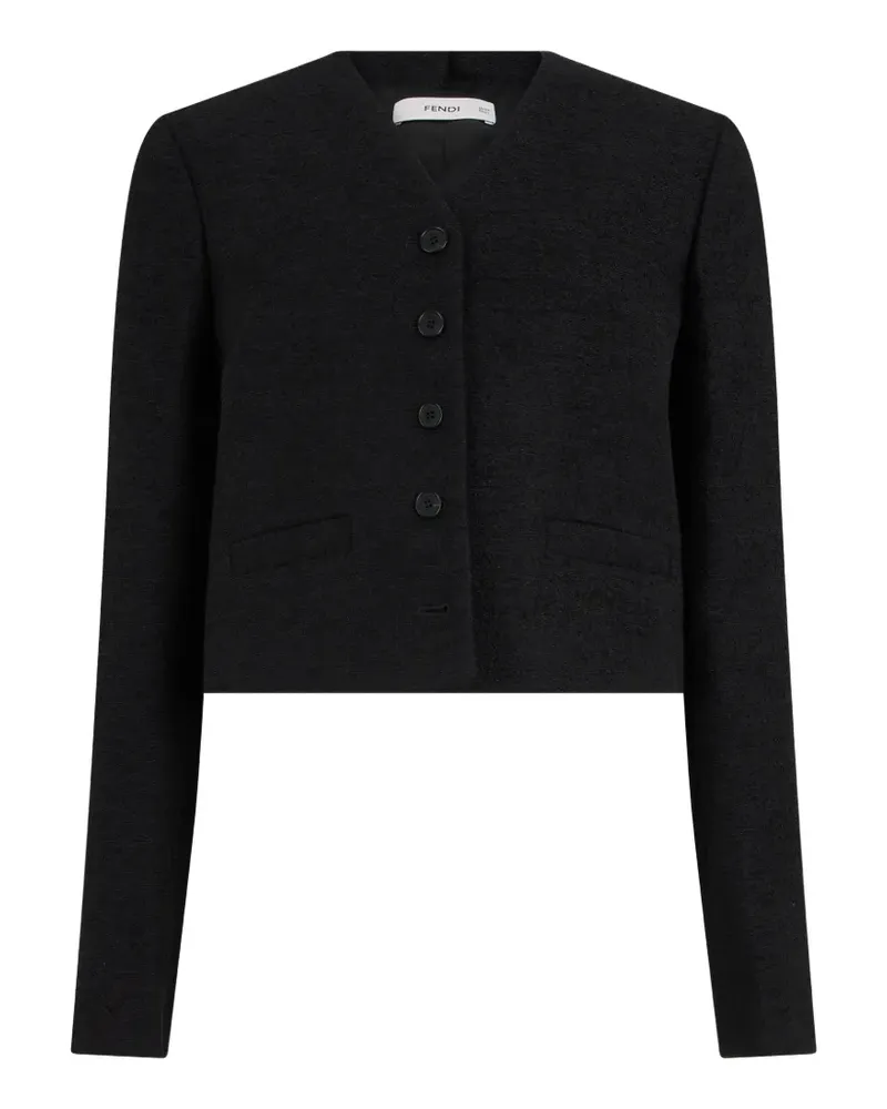 Fendi black bouclé wool jacket - Schwarz Schwarz