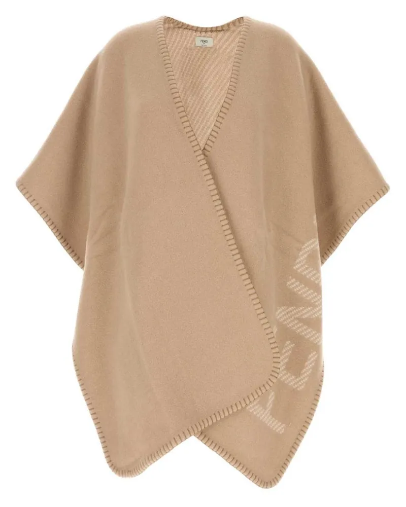 Fendi Cape mit Logo - Nude Nude