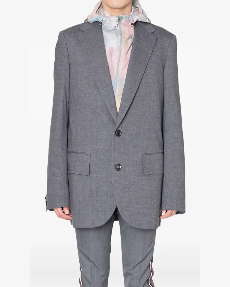 kolor notched-lapel single-breasted blazer - Grau Grau