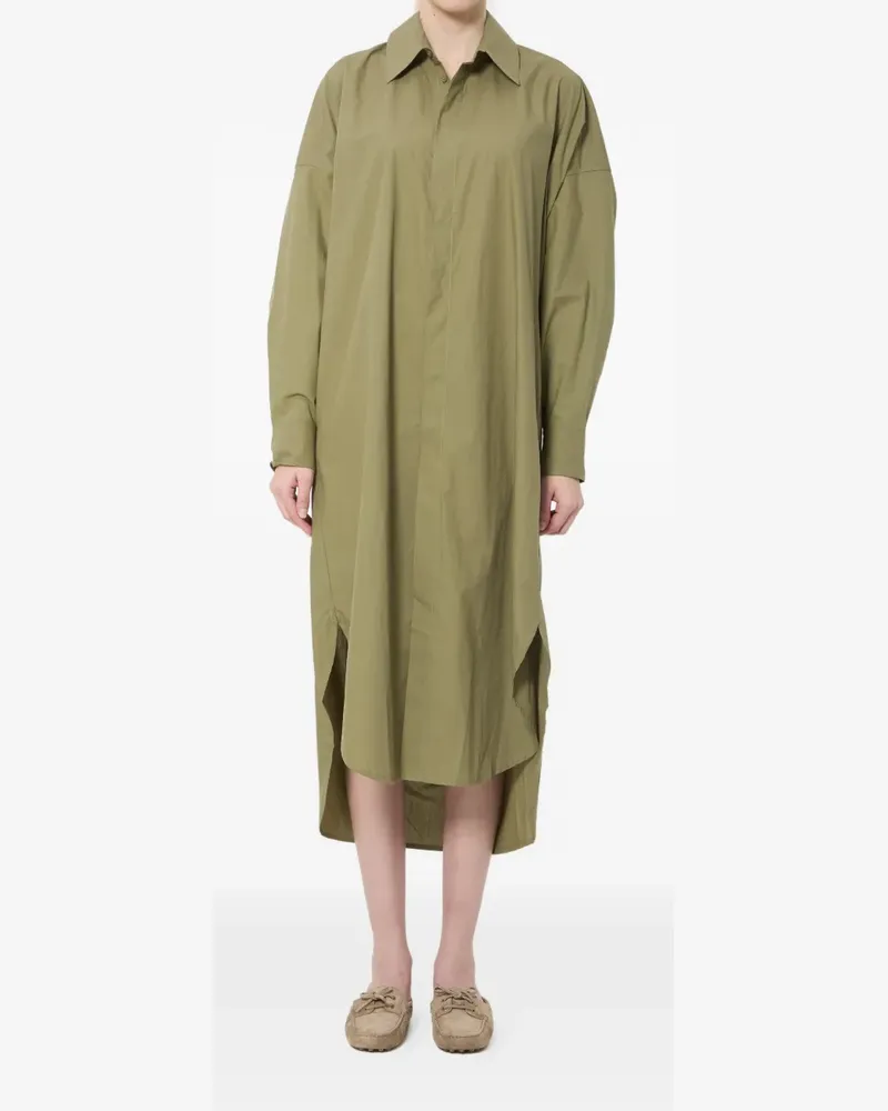 FRANKIE Shop Bloom organic cotton shirt midi dress - Grün Grün