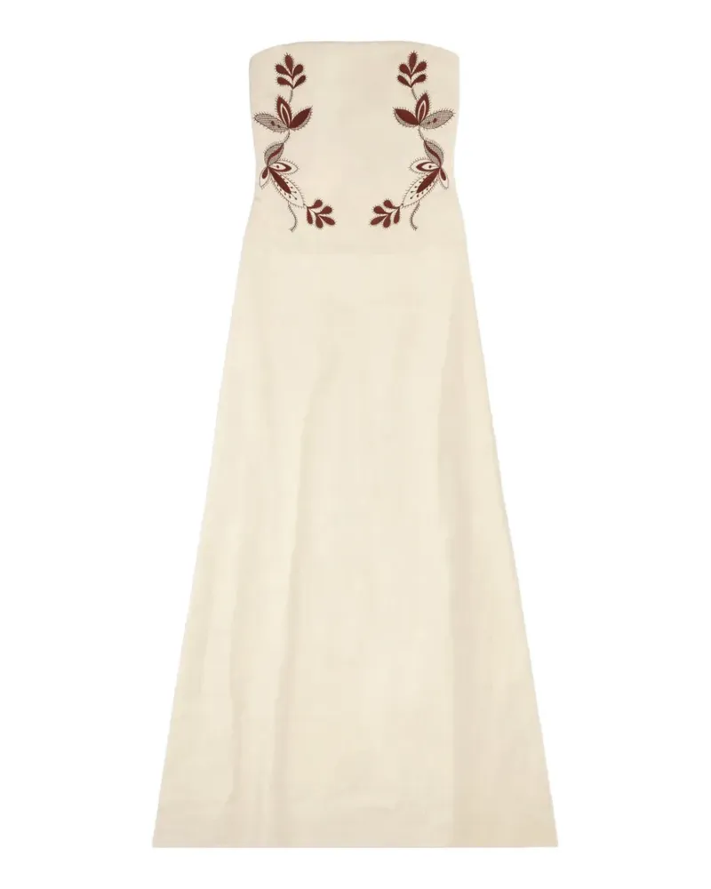 Fortela Anouk floral-embroidered dress - Nude Nude