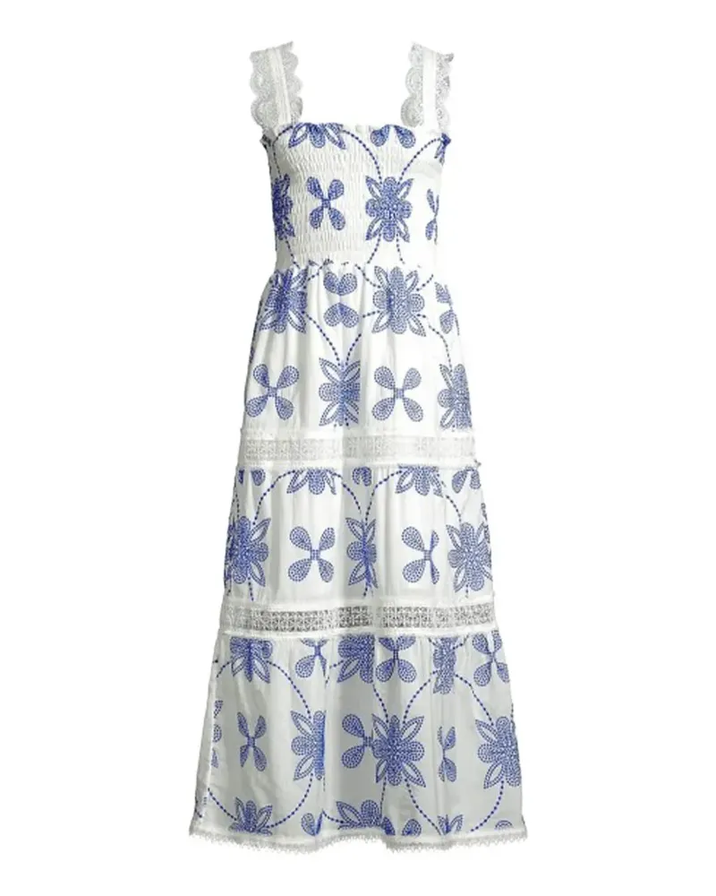 WAIMARI Coco embroidered tiered maxi dress - Weiß Weiß