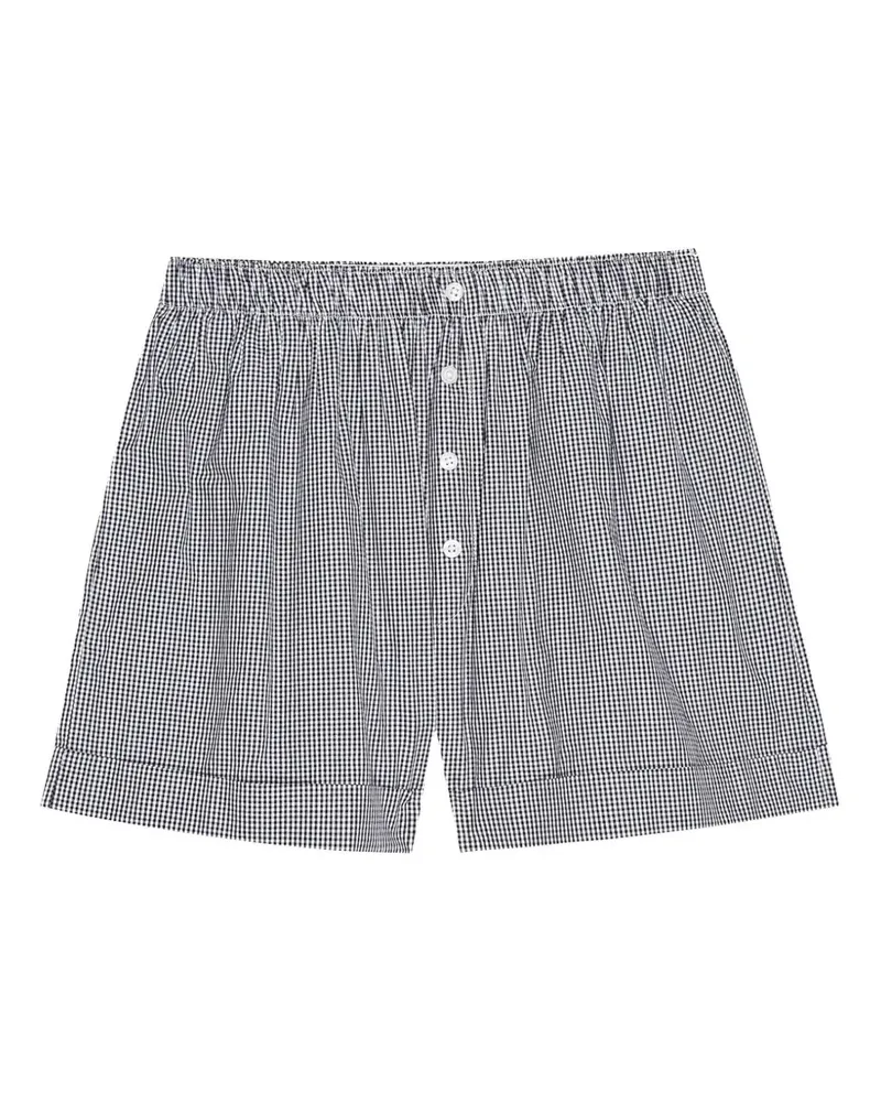 The Great button gingham shorts - Schwarz Schwarz