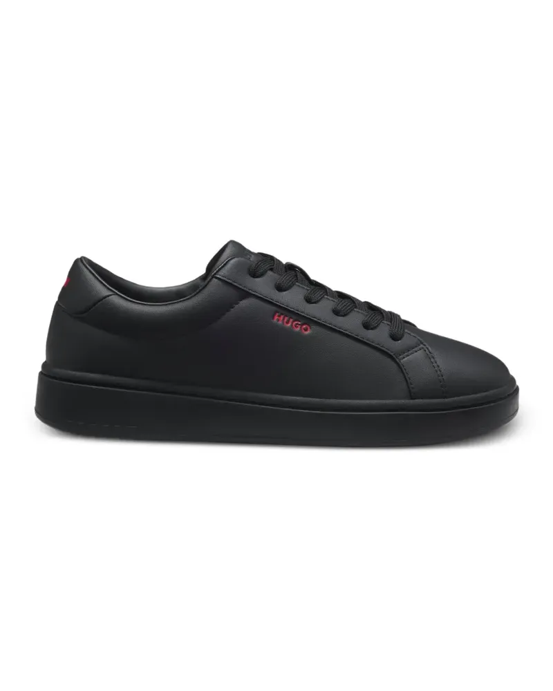 HUGO BOSS Sneakers aus Faux-Leder mit Logo - Schwarz Schwarz