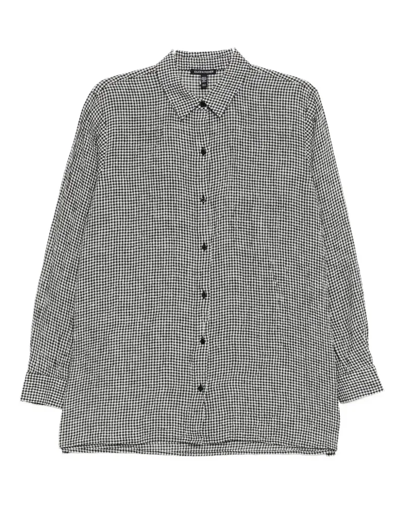 Eileen Fisher linen checked shirt - Schwarz Schwarz