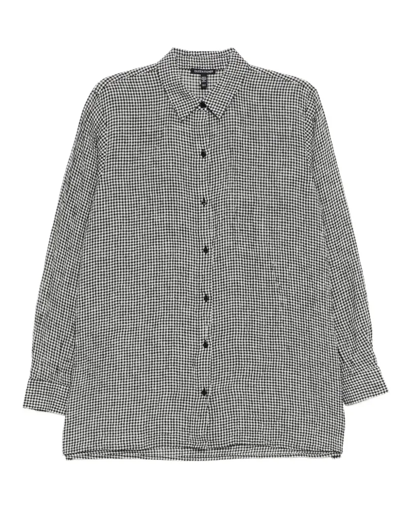 Eileen Fisher Kariertes Leinenhemd - Schwarz Schwarz