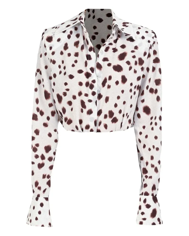 Rowen Rose dalmatian-pattern long-sleeve shirt - Weiß Weiß