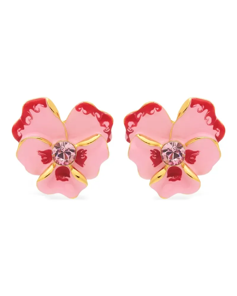 Kenneth Jay Lane Blumen-Ohrringe - Rosa Rosa