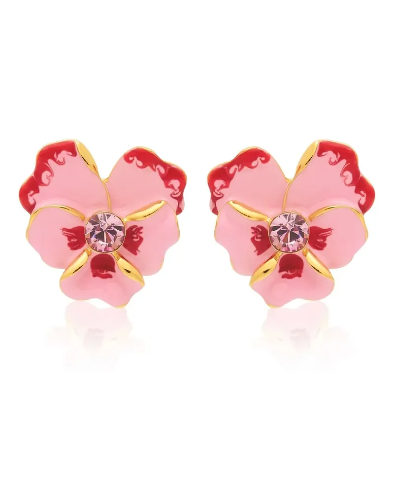 Kenneth Jay Lane Blumen-Ohrringe - Rosa Rosa