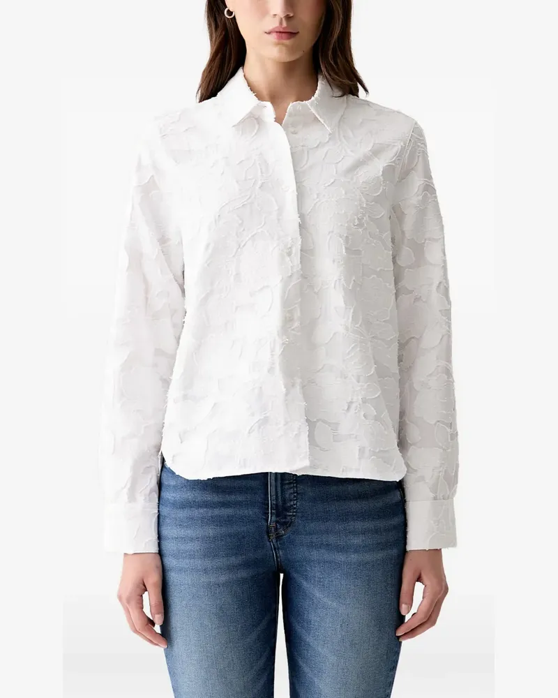 JOOP! Hemd mit Jacquard-Blumenmuster - Weiß Weiß