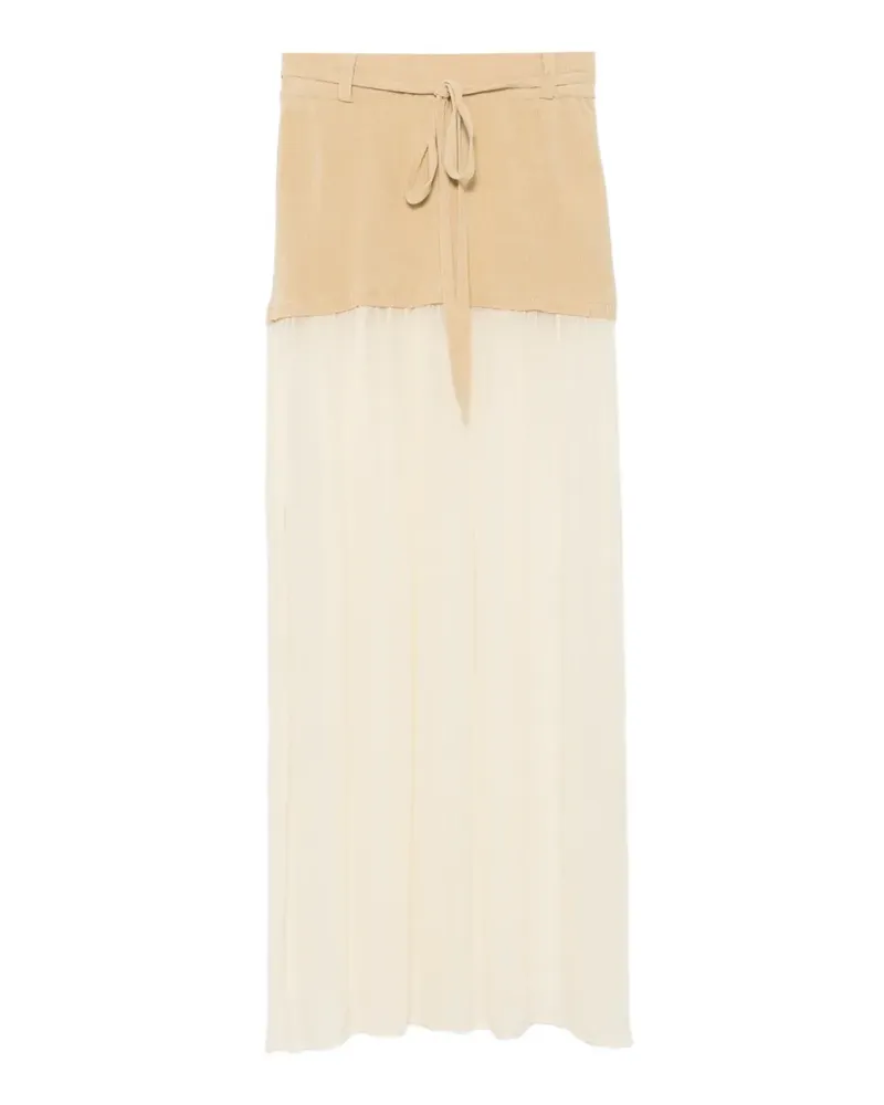 Aya Muse Asha Maxirock mit transparentem Einsatz - Nude Nude