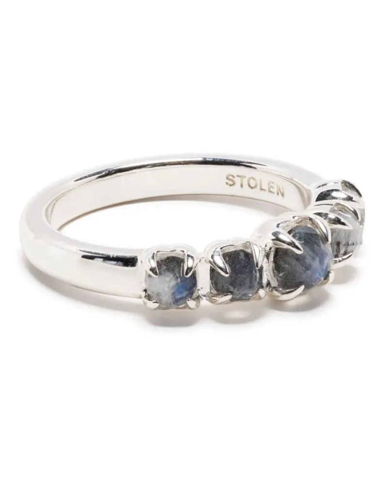 Stolen Girlfriends Club Halo Cluster Ring mit Mondstein Silber