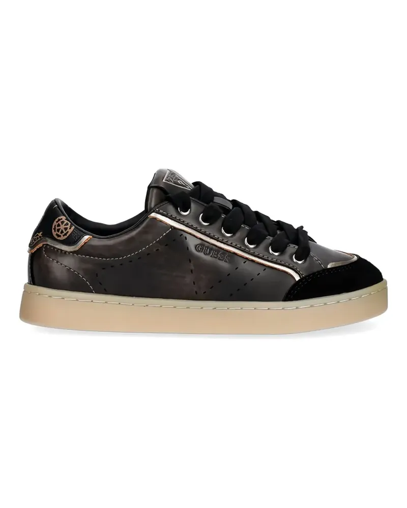 Guess logo panelled sneakers - Schwarz Schwarz