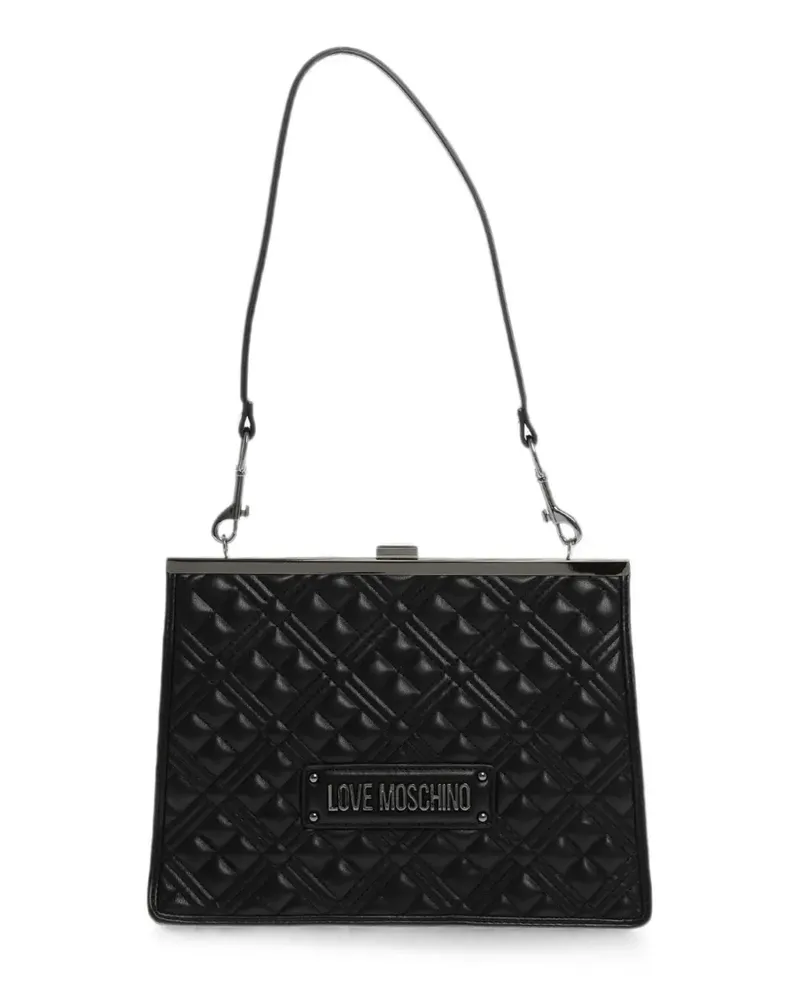 Moschino quilted logo-plaque shoulder bag - Schwarz Schwarz