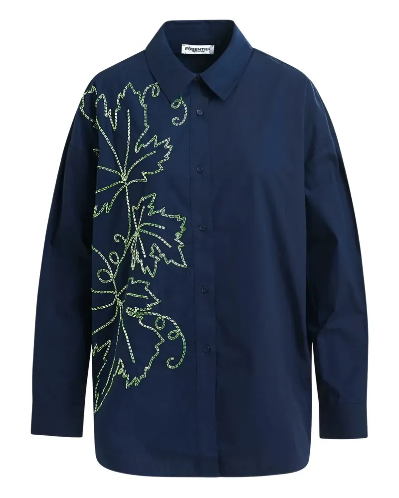 Essentiel Hemd mit Perlenstickerei - Blau Blau
