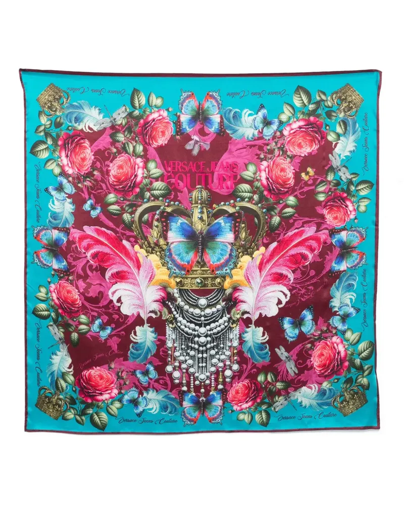 Versace Jeans Schal mit Schmetterling - Blau Blau