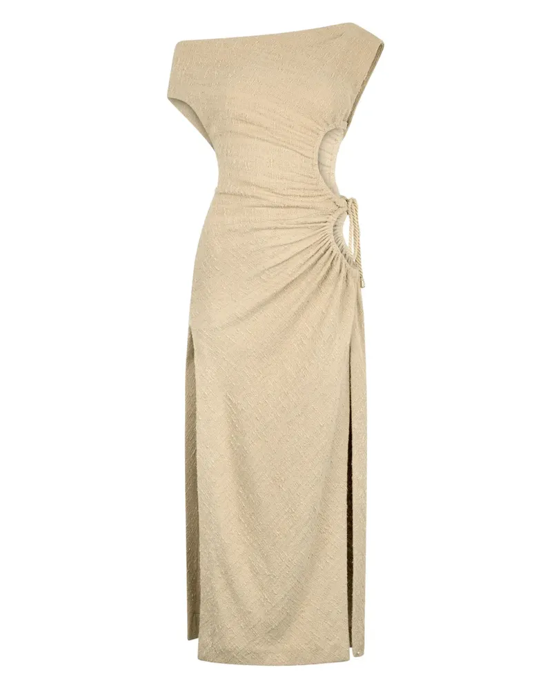 Roberto Cavalli Midikleid mit asymmetrischem Ausschnitt - Nude Nude