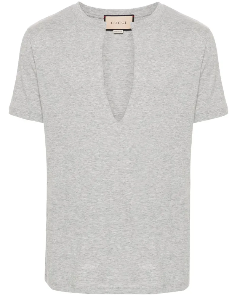 Gucci T-Shirt mit V-Ausschnitt - Grau Grau