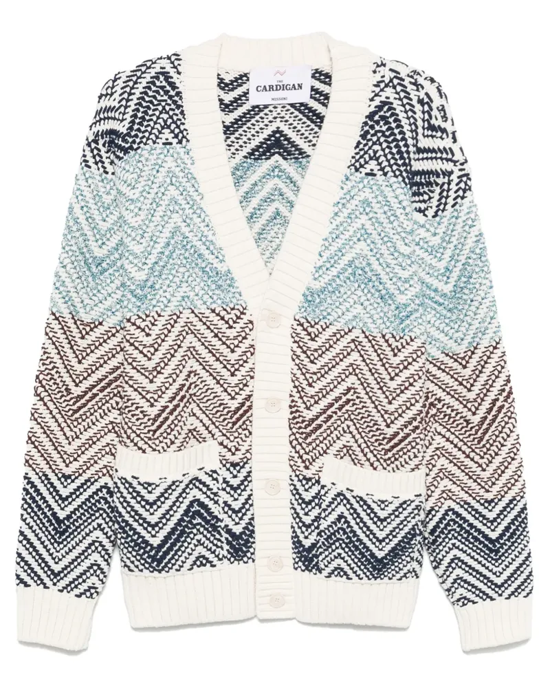 Missoni Gehäkelter Cardigan mit Makro-Zickzackmuster - Nude Nude