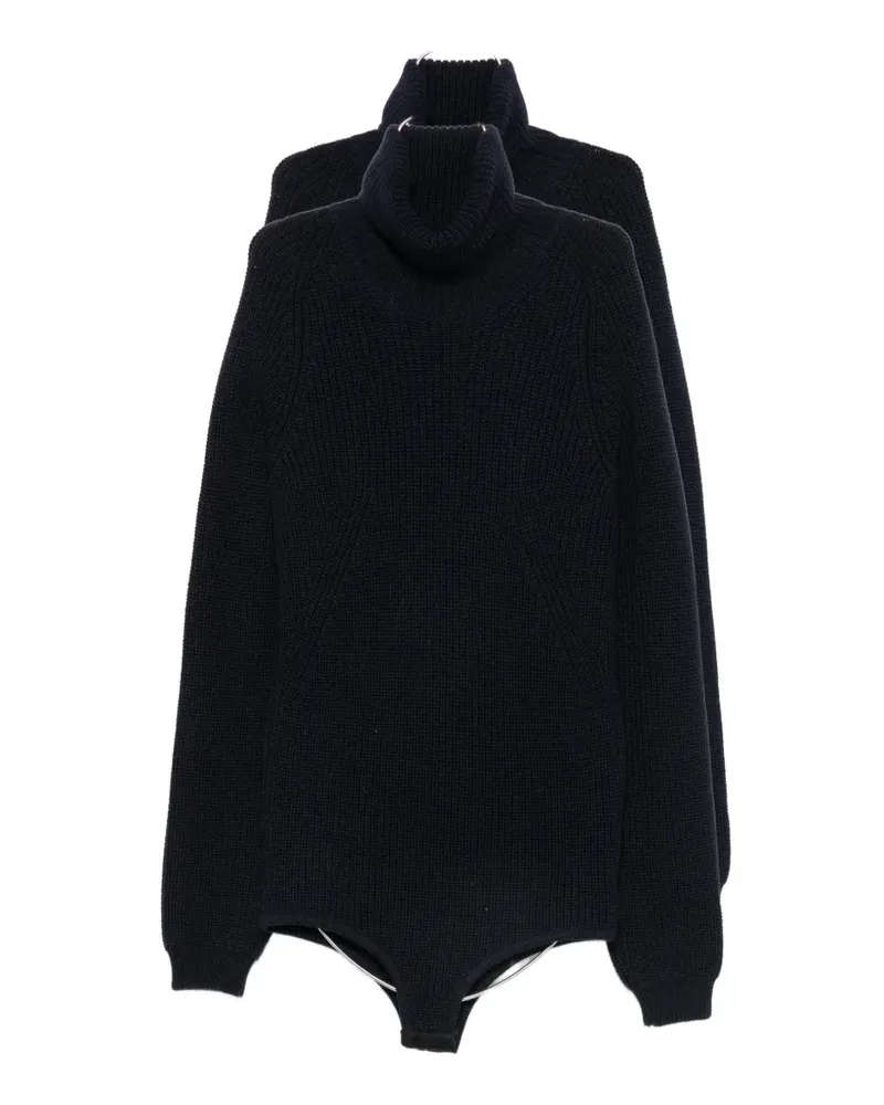 N° 21 ribbed-knit roll-neck bodysuit - Blau Blau