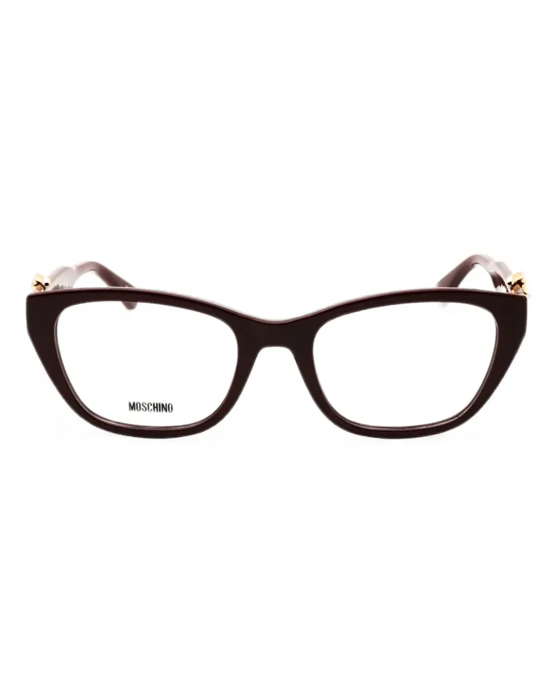 Moschino Eckige Brille mit Schnalle - Rot Rot