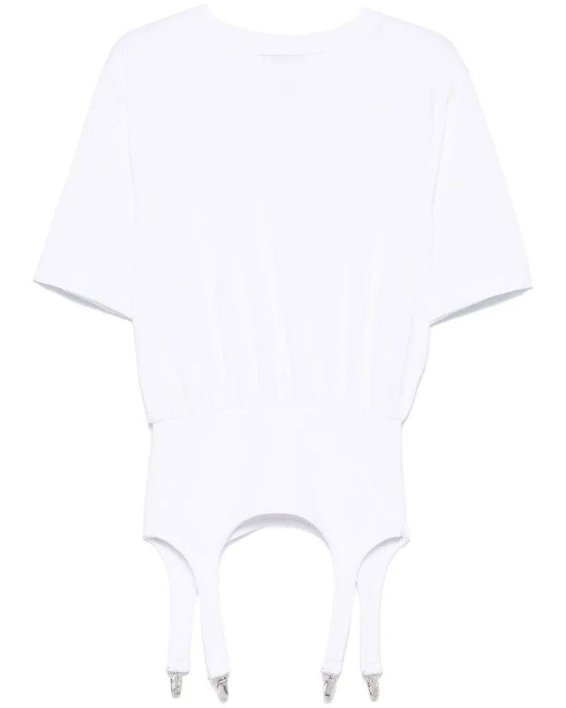 Fiorucci T-Shirt mit Hosenträger-Detail - Weiß Weiß