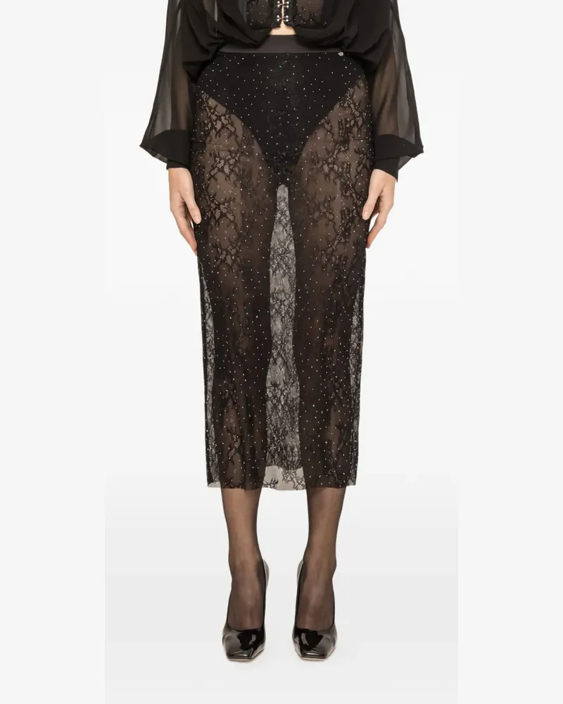 NISSA lace maxi skirt - Schwarz Schwarz