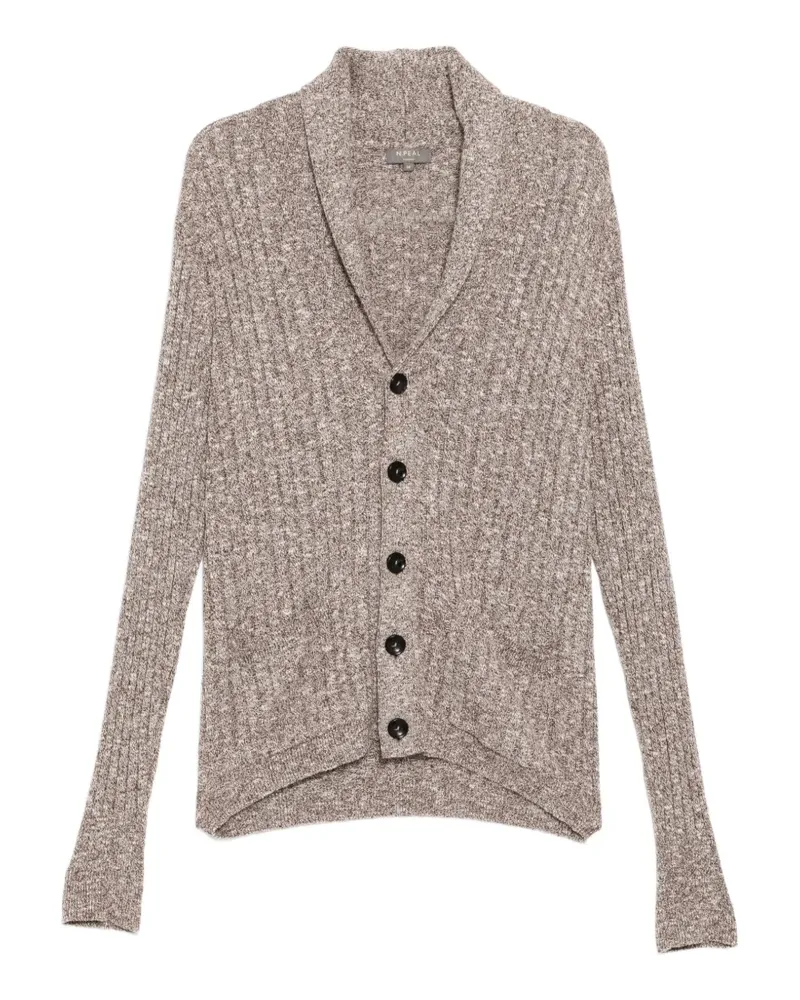 N.Peal Marl Cardigan mit Schal - Braun Braun