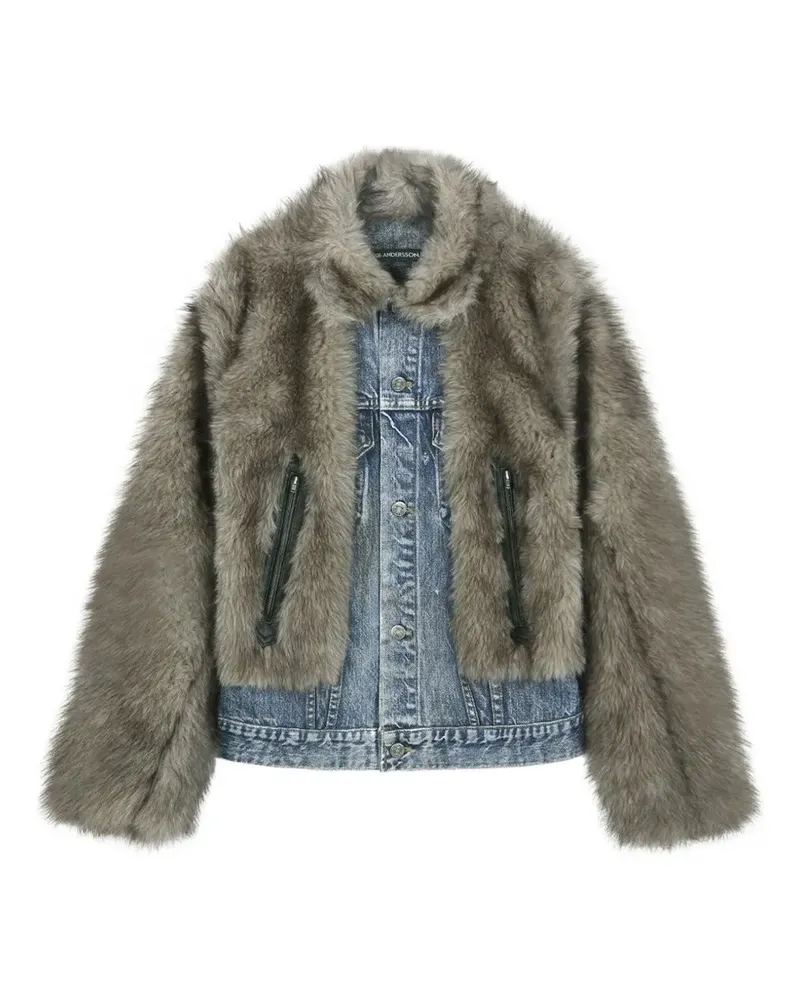 Andersson Bell faux-fur denim jacket - Grau Grau