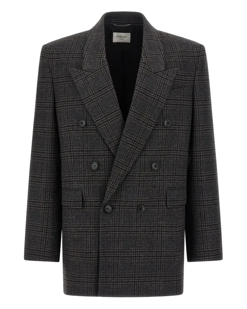 Saint Laurent Sakko mit Prince of Wales-Karo - Grau Grau