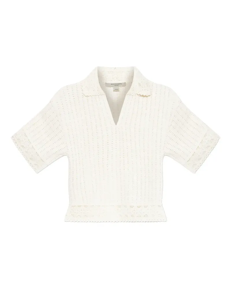 AllSaints Elma crochet-knit top - Nude Nude