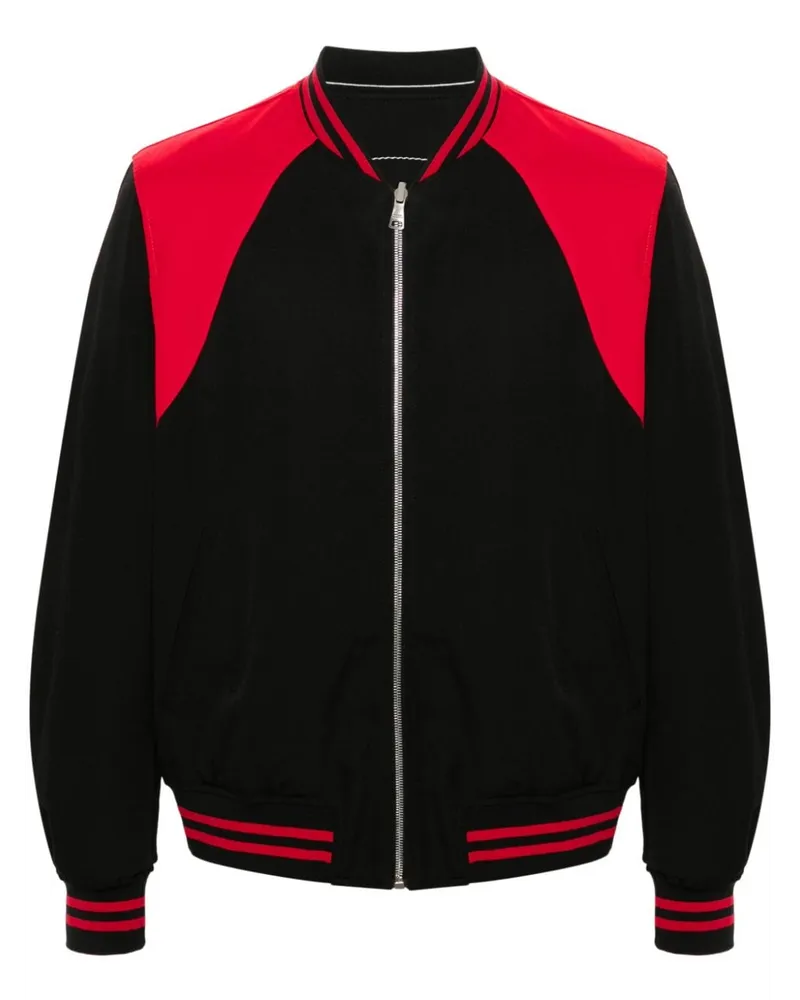 Alexander McQueen Zweifarbige wendbare Bomberjacke - Schwarz Schwarz