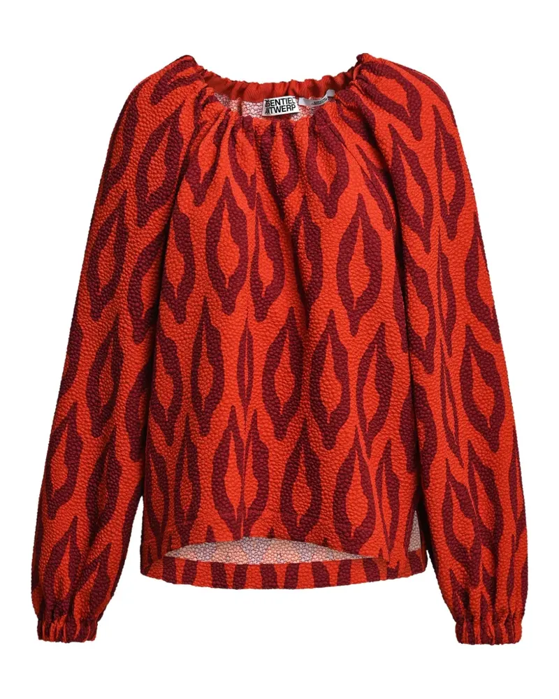 Essentiel Kolorful Bluse mit grafischem Muster - Orange Orange