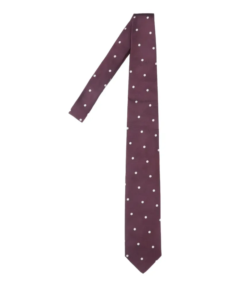 LARDINI polka-dot silk tie - Rot Rot
