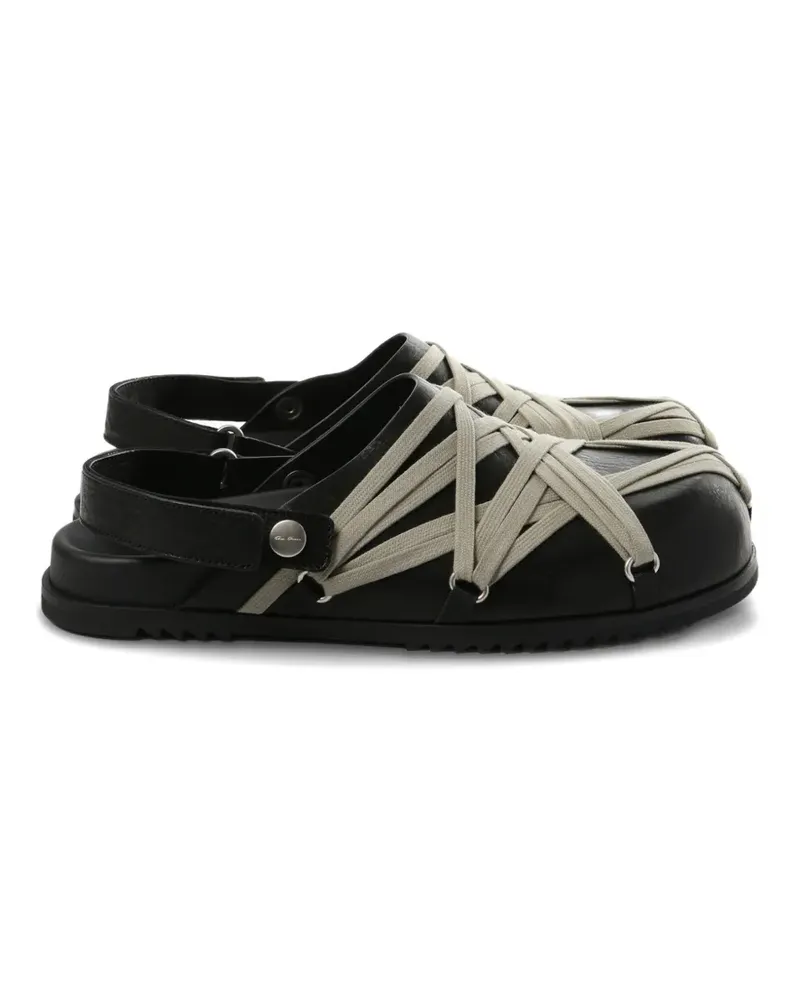 Rick Owens Megalace leather mules - Schwarz Schwarz