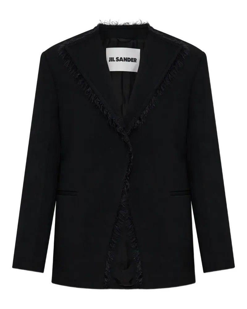 Jil Sander fringed lapel jacket - Schwarz Schwarz