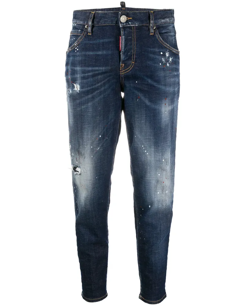 Dsquared2 Hockney' Cropped-Jeans - Blau Blau
