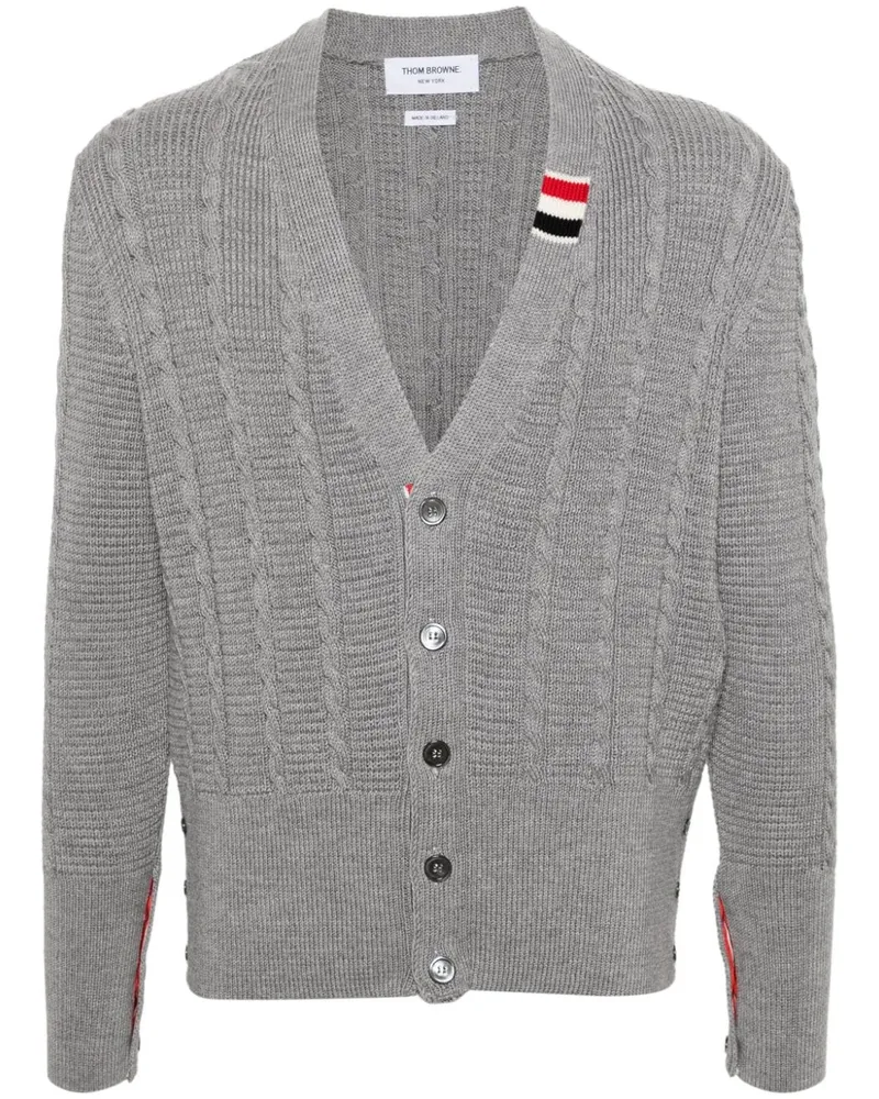 Thom Browne Cardigan mit Zopfmuster - Grau Grau
